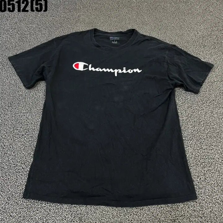 [BUNJANG] Champion Black Logo T-Shirt / 챔피온 블랙 로고 반팔 티셔츠