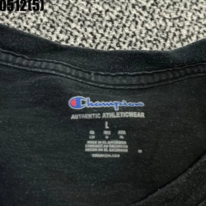 [BUNJANG] Champion Black Logo T-Shirt / 챔피온 블랙 로고 반팔 티셔츠