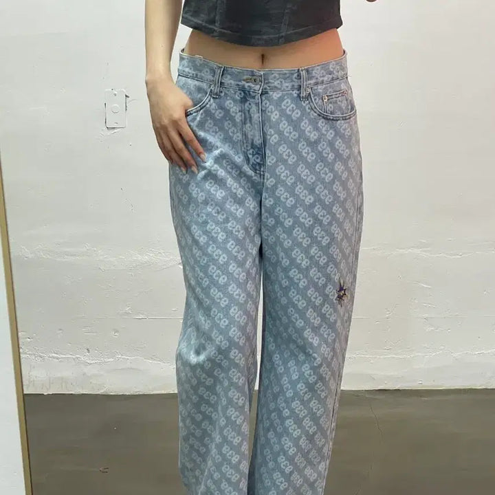 [BUNJANG] Archive Bold Denim Printed Jeans / 아카이브 볼드 데님 프린팅 청바지