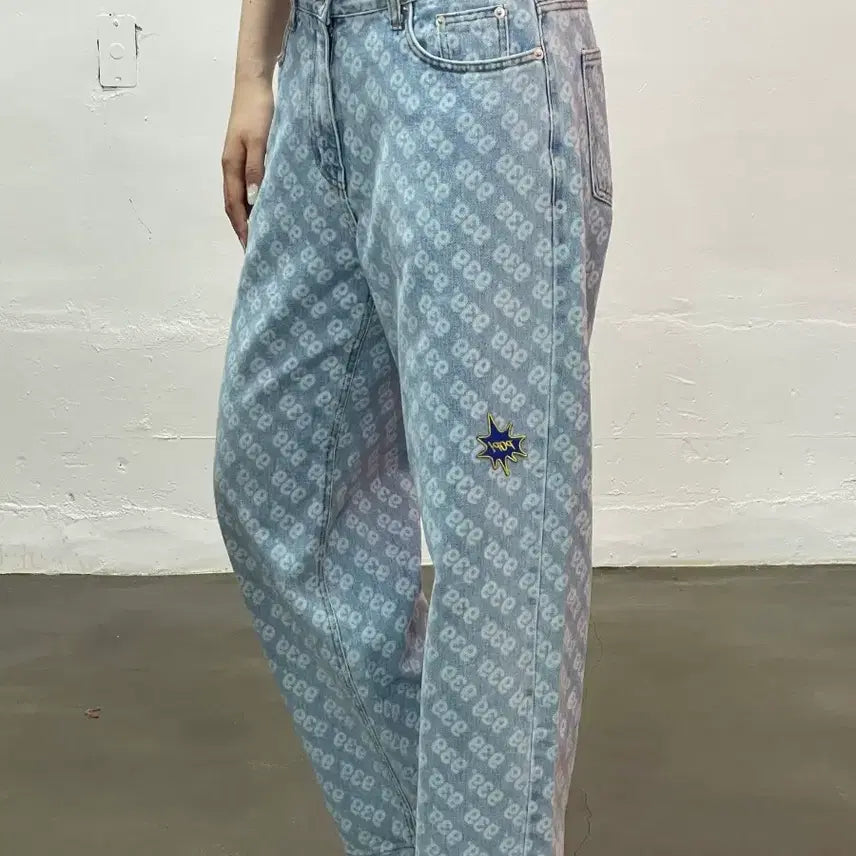 [BUNJANG] Archive Bold Denim Printed Jeans / 아카이브 볼드 데님 프린팅 청바지