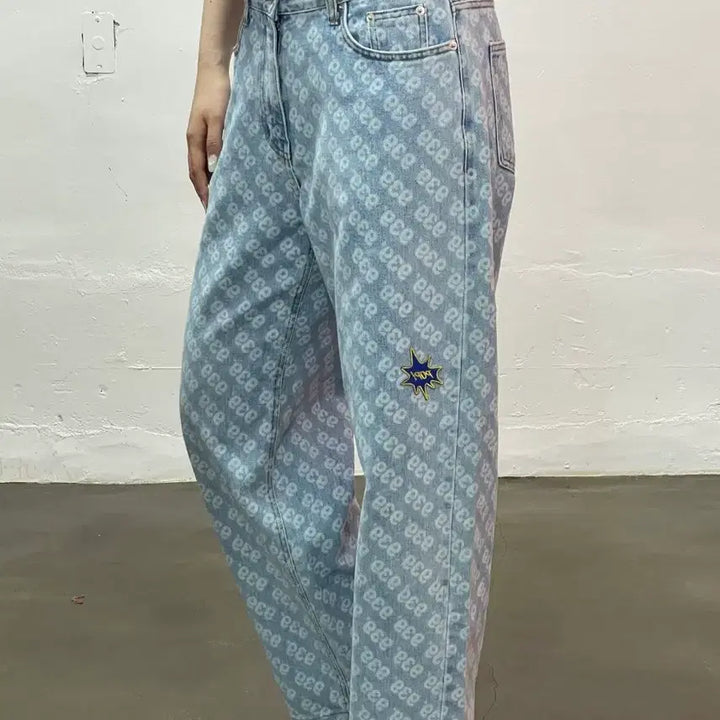 [BUNJANG] Archive Bold Denim Printed Jeans / 아카이브 볼드 데님 프린팅 청바지