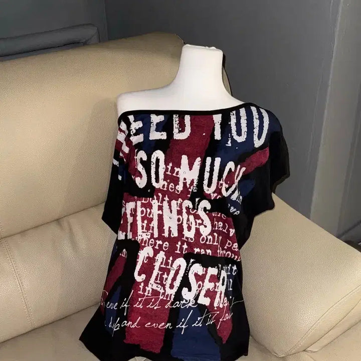 [BUNJANG] Vintage UK Flag &amp; Lettering Detail Top / Japanese Vintage