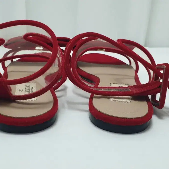 [BUNJANG] Valentino Ribbon Detail Red Sandals (Size 37) / 발렌티노 리본 장식 레드 샌들37