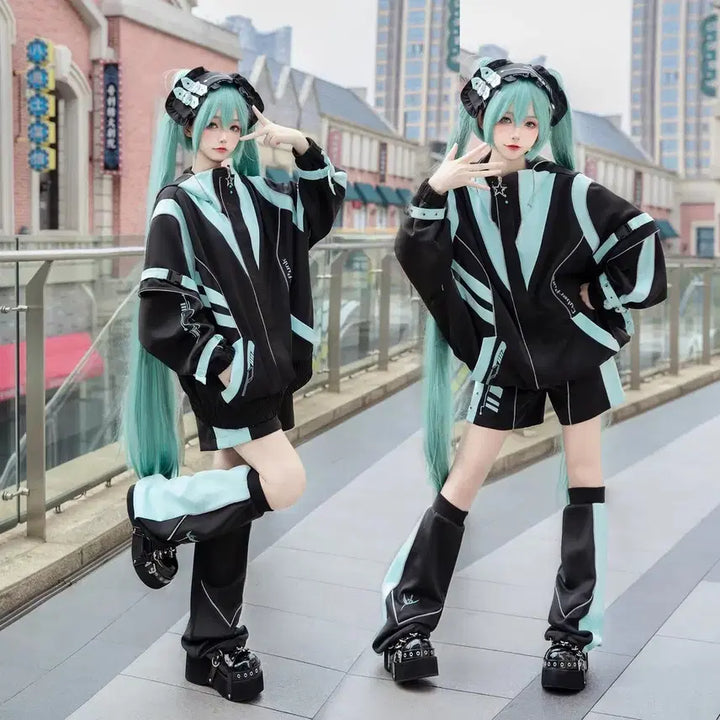 [BUNJANG] Hatsune Miku Cosplay Costume Set - Techwear, Subculture Style - Size L / 테크웨어, 서브컬쳐 미쿠 코스프레 팝니다!