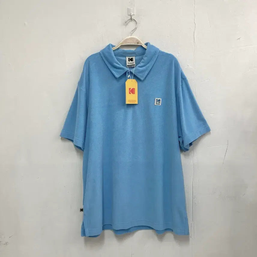 [BUNJANG] Kodak Pastel Blue Short Sleeve Polo T-Shirt / 코닥 파스텔 블루 반팔 카라 티셔츠 새상품