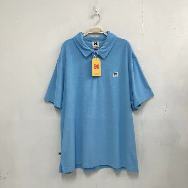 [BUNJANG] Kodak Pastel Blue Short Sleeve Polo T-Shirt / 코닥 파스텔 블루 반팔 카라 티셔츠 새상품