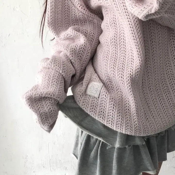 [BUNJANG] Satur Ibiza Mesh Knit Lavender M / Satur 세터 라벤더컬러 이비자 메쉬 니트