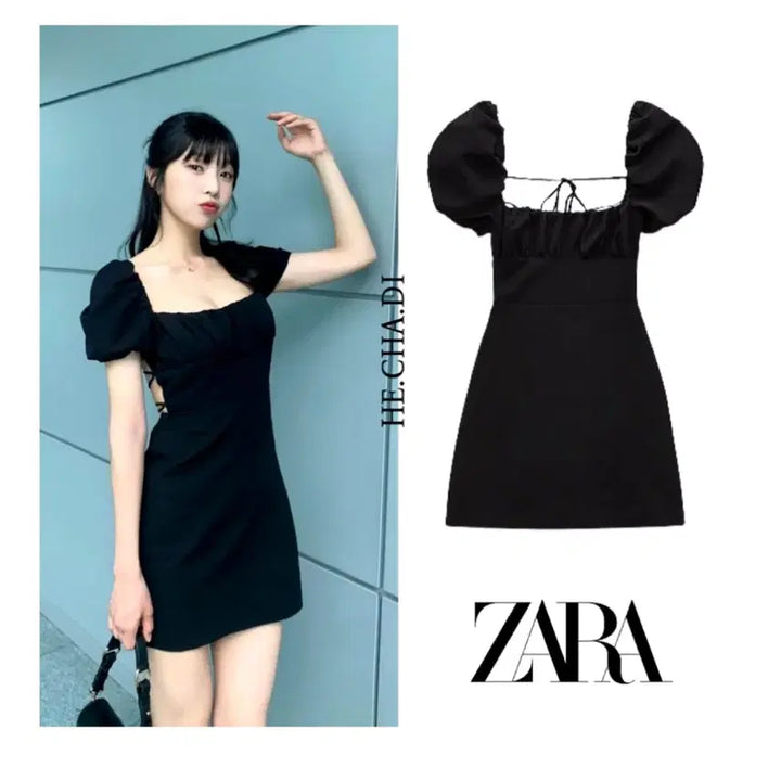 [BUNJANG] ESPA Karina Puff Sleeve Mini Dress / 카리나 자라 미니 원피스