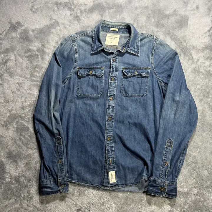 [BUNJANG] Abercrombie Denim Work Shirt XL / 아베크롬비 데님 워크셔츠