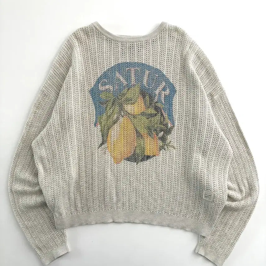 [BUNJANG] Satur Ibiza Coast Citron Mesh Knit Beige L / Satur 세터 베이지컬러 이비자 코스트 시트론 메쉬 니트