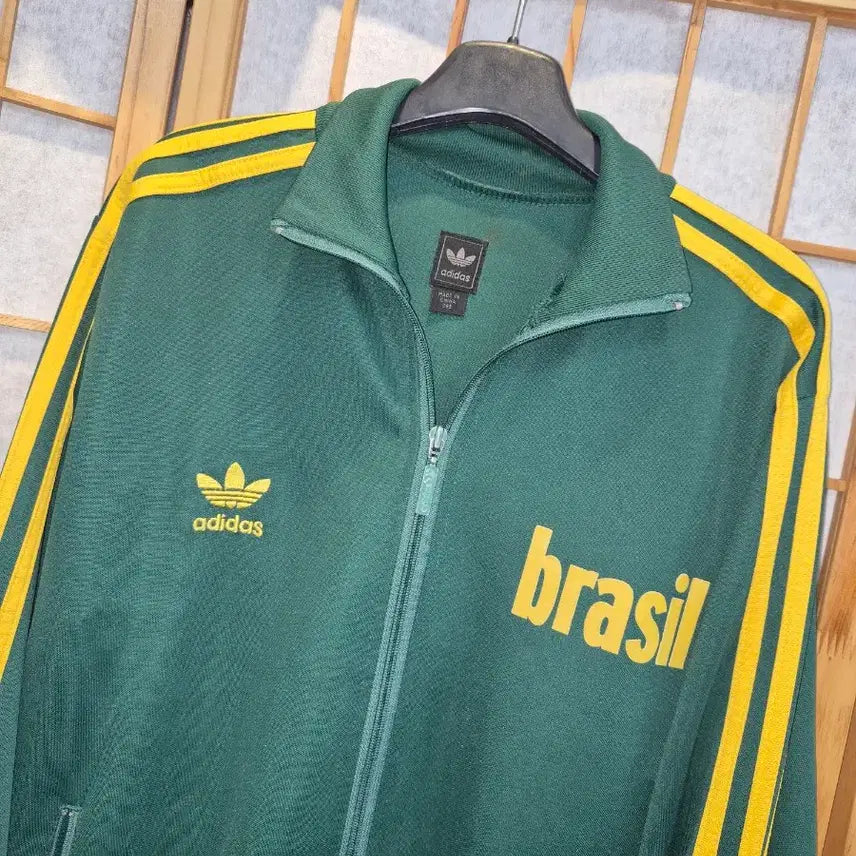 [BUNJANG] Adidas Brazil Track Top Green/Yellow Size 95 / 아디다스 브라질 트랙탑 그린/옐로우 95