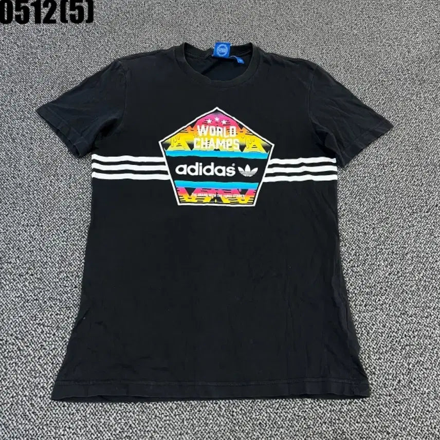 [BUNJANG] Adidas World Champ Black T-Shirt / 아디다스 월드챔프 검정 반팔 티셔츠