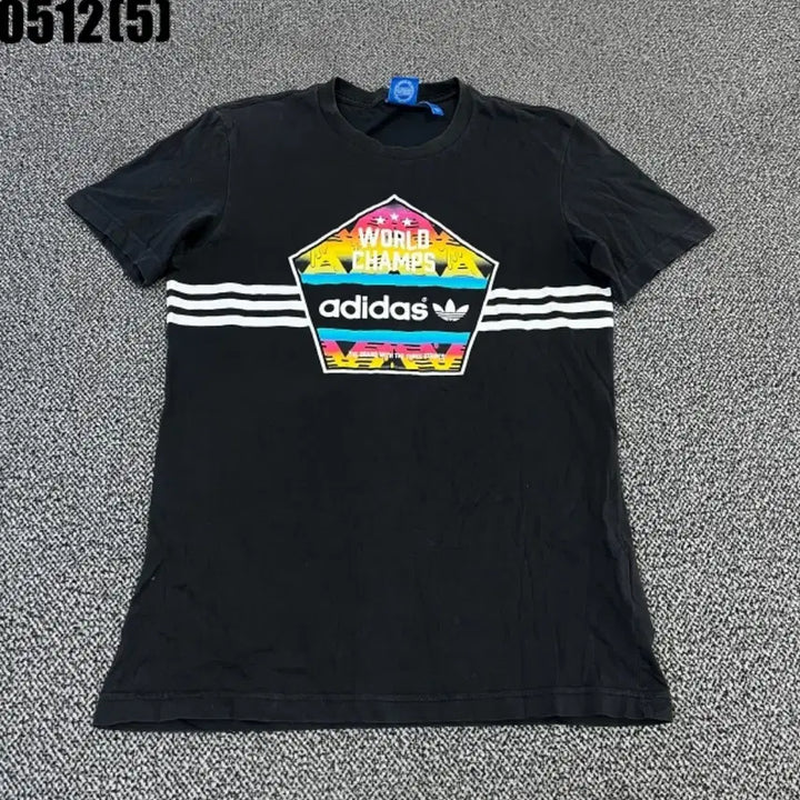 [BUNJANG] Adidas World Champ Black T-Shirt / 아디다스 월드챔프 검정 반팔 티셔츠