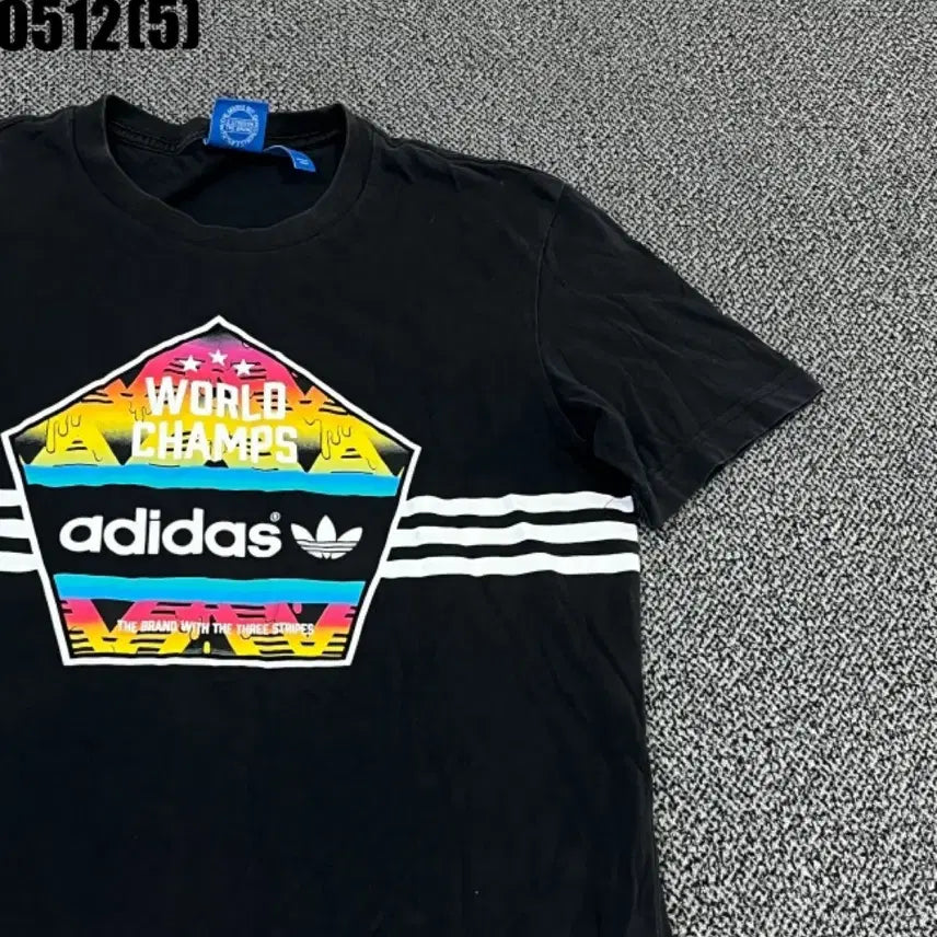 [BUNJANG] Adidas World Champ Black T-Shirt / 아디다스 월드챔프 검정 반팔 티셔츠