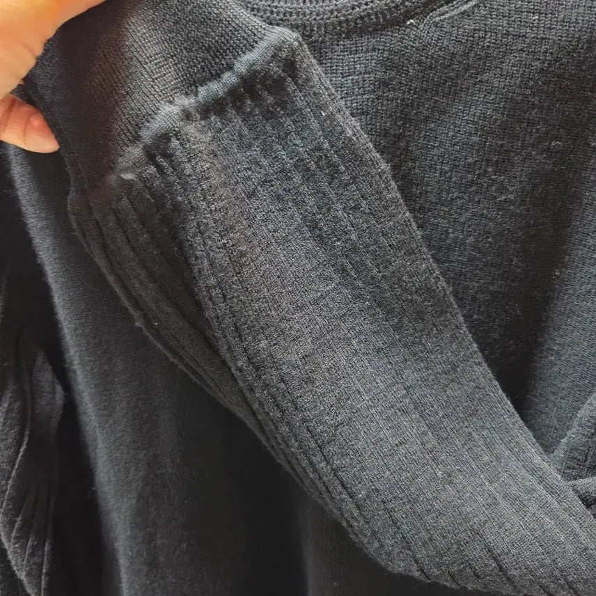 [BUNJANG] MINE Black Knit Long Sleeve / MINE 블랙 니트 긴팔