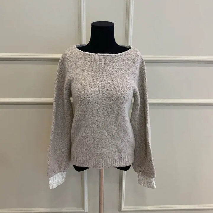 [BUNJANG] Sacai Backless Tie Alpaca Wool Knit Beige Size 3 / 267001136 사카이 백리스 타이 알파카 울 니트 베이지 3사이즈
