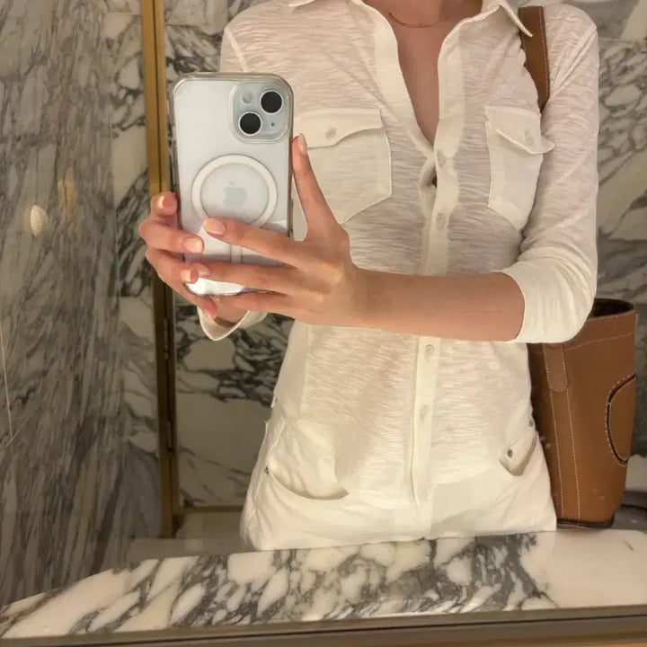 [BUNJANG] Delicious Blanc Jersey Shirt (White) / (환승연애현지착용) 딜리셔스블랑 져지 셔츠 새상품 (화이트)