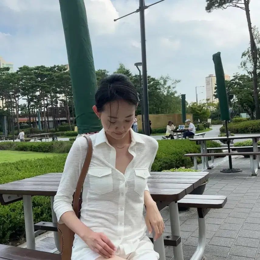 [BUNJANG] Delicious Blanc Jersey Shirt (White) / (환승연애현지착용) 딜리셔스블랑 져지 셔츠 새상품 (화이트)