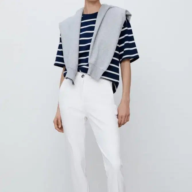 [BUNJANG] ZARA Rolled Hemline Skinny Pants White XS / ZARA 자라 롤업 햄라인 스키니팬츠 화이트 XS