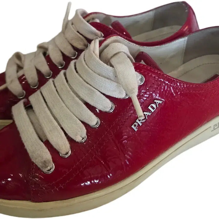 [BUNJANG] Prada Patent Leather Sneakers / 정품 프라다 페이턴트 가죽 스니커즈