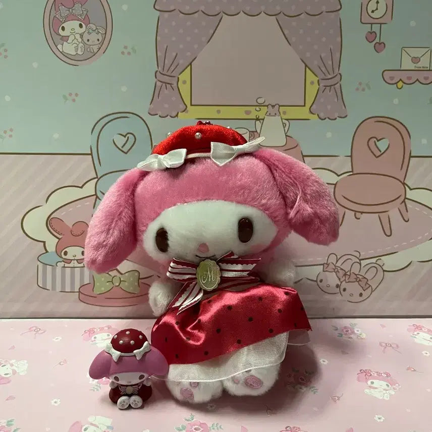 [BUNJANG] My Melody Tea Room Mascot Plush &amp; Figure Set / 마이멜로디 티룸 마스코트 인형 + 피규어 세트