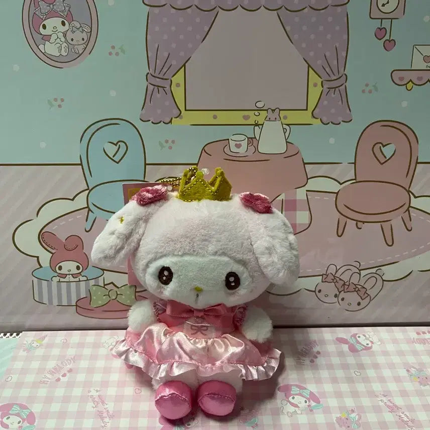 [BUNJANG] Crown My Melody "My No.1 Favorite" Mascot Plush / 왕관 마이멜로디 my no.1 favorite 마스코트 인형