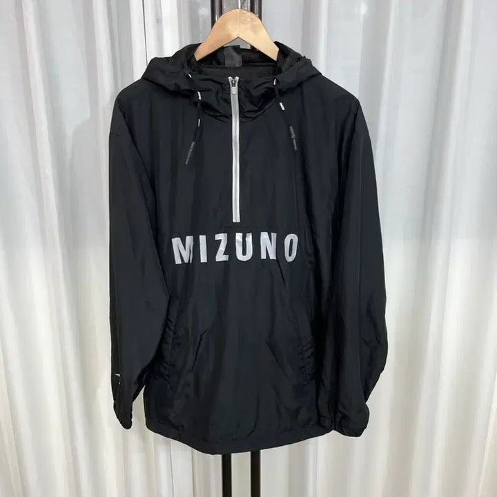 [BUNJANG] Mizuno Black Anorak Windbreaker L / 미즈노 블랙 아노락 바람막이 L