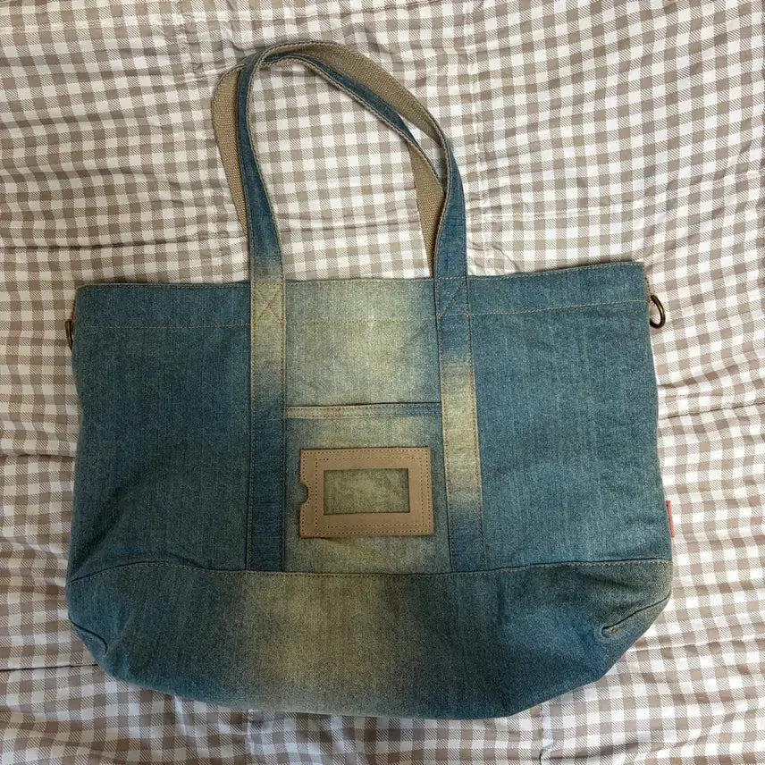 [BUNJANG] Acne Studios Denim Tote Bag Light Blue Beige / 아크네 스튜디오 데님 토트백