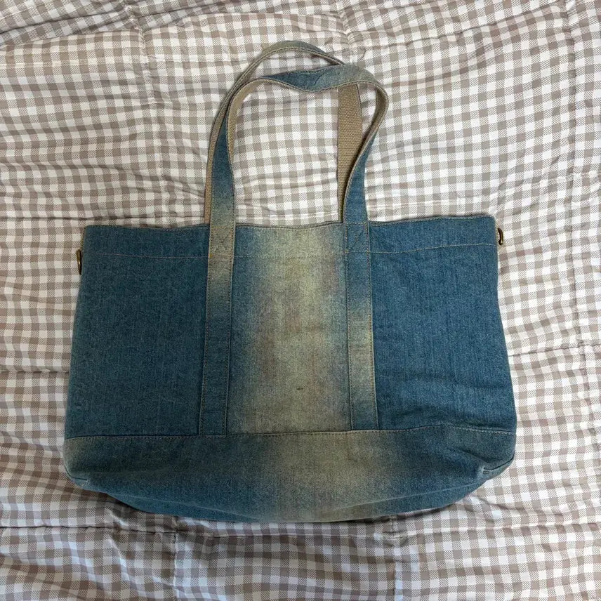 [BUNJANG] Acne Studios Denim Tote Bag Light Blue Beige / 아크네 스튜디오 데님 토트백