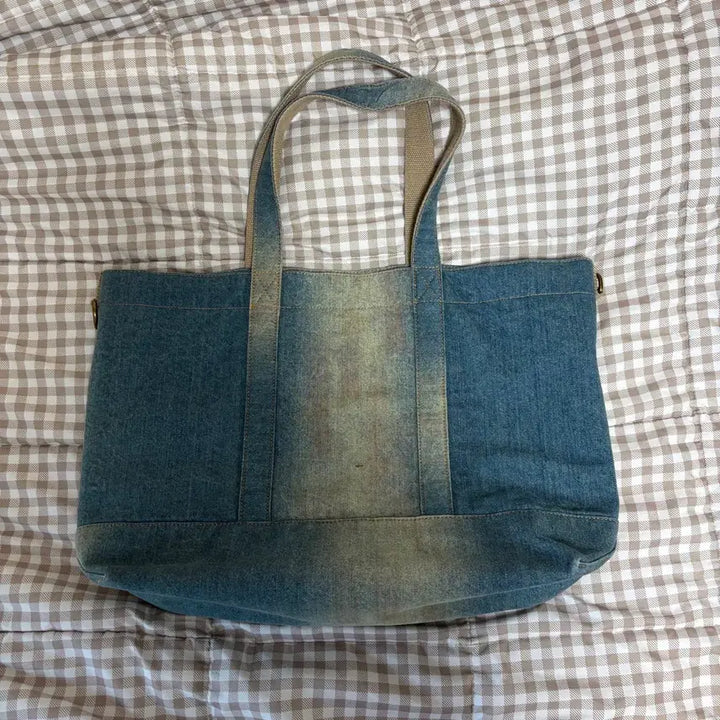 [BUNJANG] Acne Studios Denim Tote Bag Light Blue Beige / 아크네 스튜디오 데님 토트백