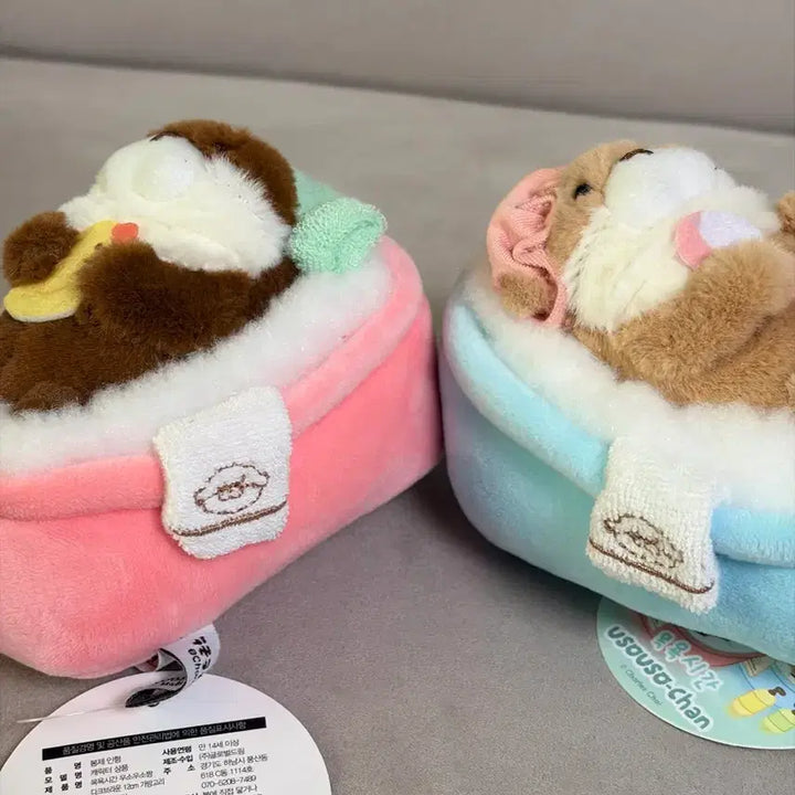 [BUNJANG] Uso Uso Chan Bath Time Doll Keyring Set (2 Types) / 우소우소짱 목욕시간 인형 키링 2종 세트