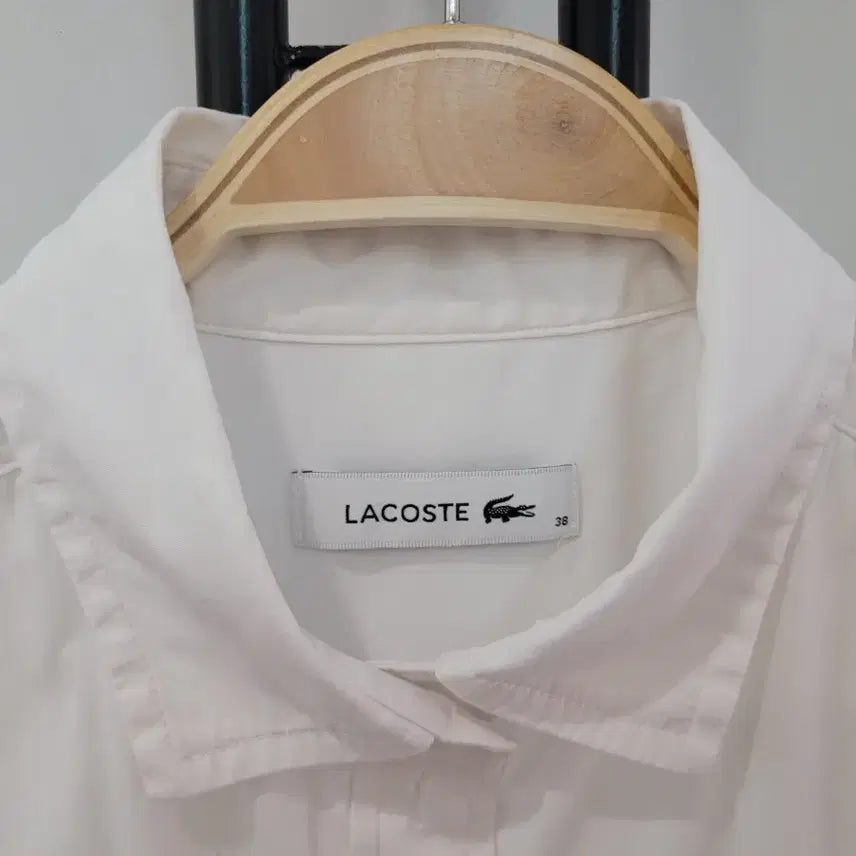 [BUNJANG] Lacoste White Shirtdress Flare Dress Size 38 / 라코스테 화이트 셔츠형 플레어 원피스 38사이즈