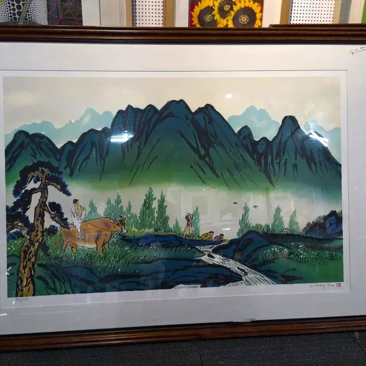 [BUNJANG] Unbo Kim Ki-chang Celadon Porcelain Cheongrok Sansu, Babo Sansu / 운보김기창 청록산수 바보산수