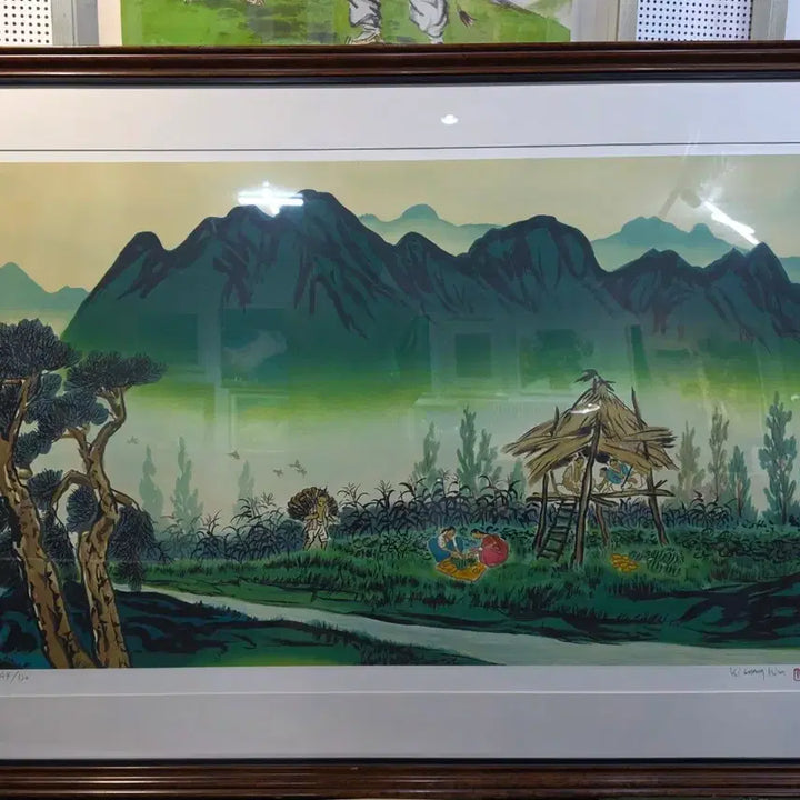 [BUNJANG] Unbo Kim Ki-chang Celadon Porcelain Cheongrok Sansu, Babo Sansu / 운보김기창 청록산수 바보산수