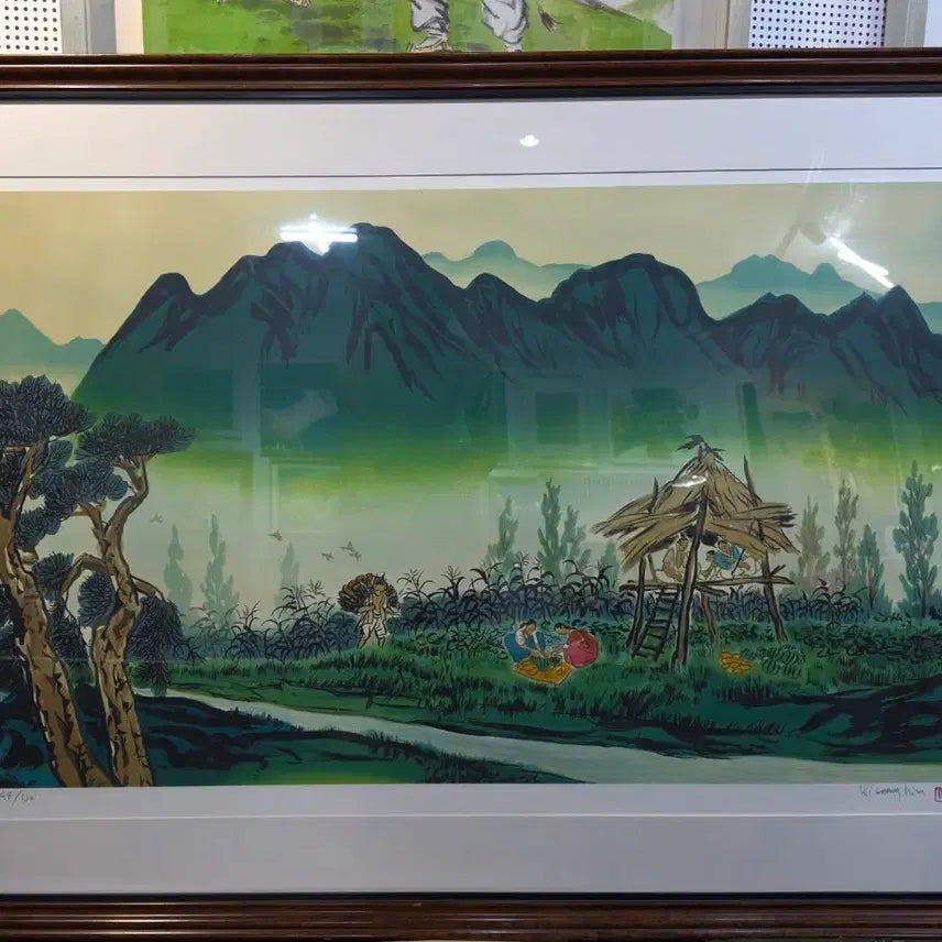 [BUNJANG] Unbo Kim Ki-chang Celadon Porcelain Cheongrok Sansu, Babo Sansu / 운보김기창 청록산수 바보산수