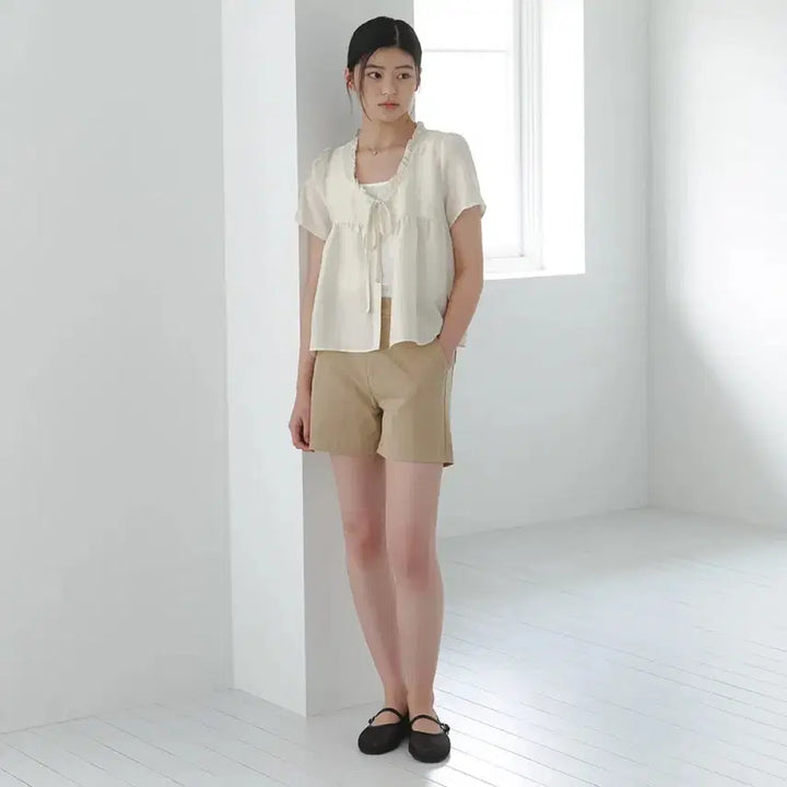 [BUNJANG] Raminez Natural Cotton Shorts Beige M / 라미네즈 네츄럴 코튼쇼츠 베이지 M 새상품