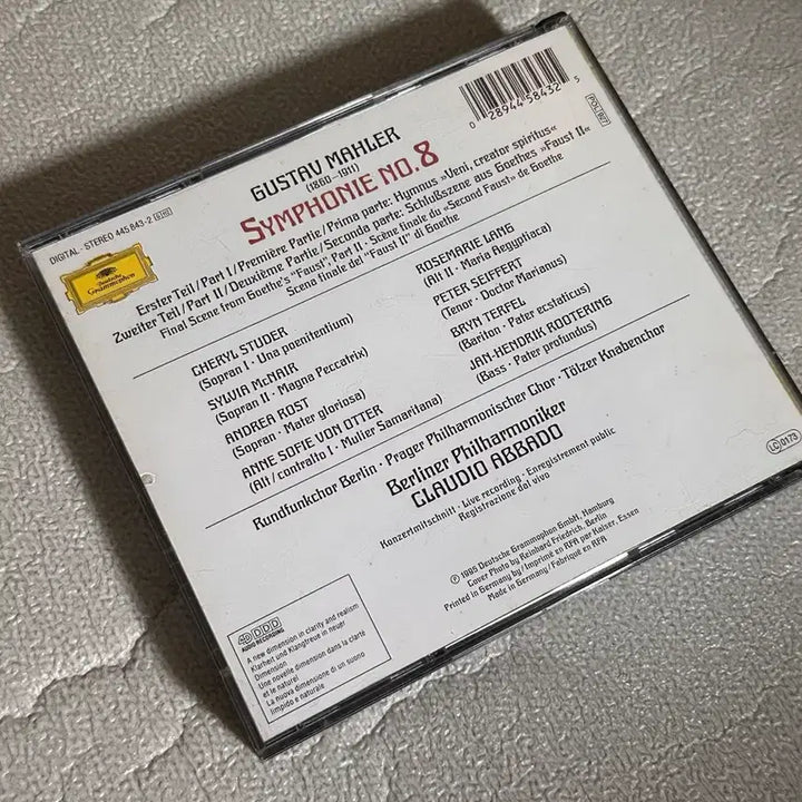 [BUNJANG] DG Claudio Abbado Berlin Philharmonic Mahler Symphony No. 8 2CD / DG 베를린 필 클라우디아 아바도 지휘 말러 교향곡 8번 2CD