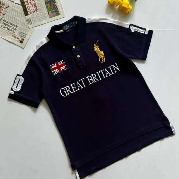 [BUNJANG] Polo Ralph Lauren Great Britain Chief Keef Big Pony Embroidered Polo Shirt L / Polo 폴로랄프로렌 치프키프 영국 브리든 카라티
