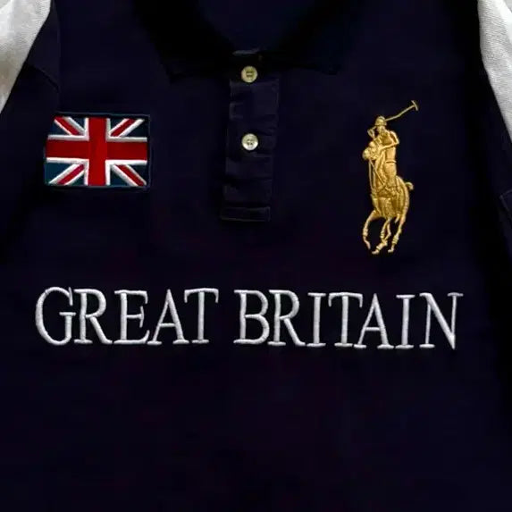 [BUNJANG] Polo Ralph Lauren Great Britain Chief Keef Big Pony Embroidered Polo Shirt L / Polo 폴로랄프로렌 치프키프 영국 브리든 카라티