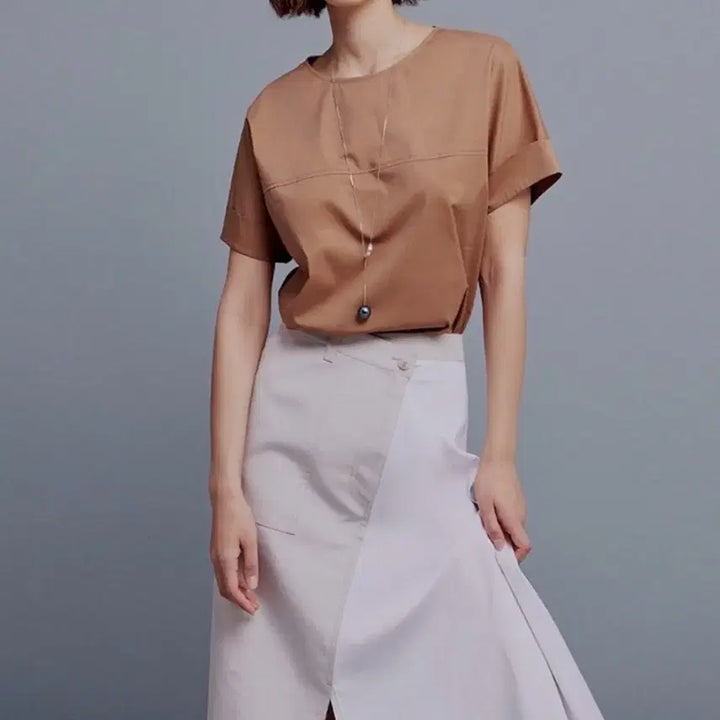 [BUNJANG] Jane By Jane Song Cool Spandex Blouse - Brown / 새상품) 제인바이제인송 쿨 스판 블라우스 55가능 / 브라운