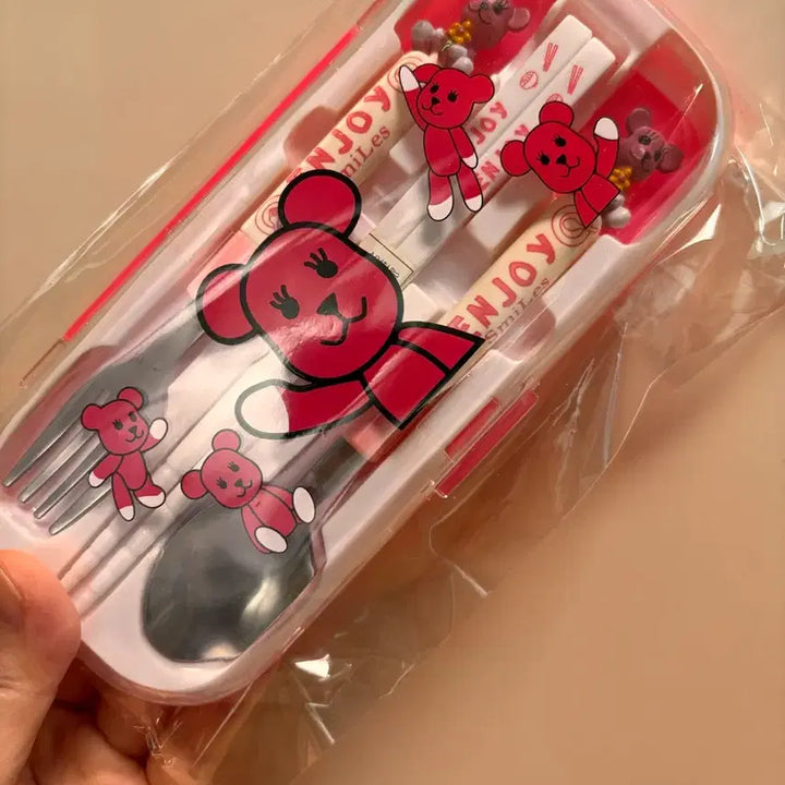 [BUNJANG] Sunstar PostPet Figure Cutlery Set / 고전문구 썬스타 포스트펫 피규어 수저 세트
