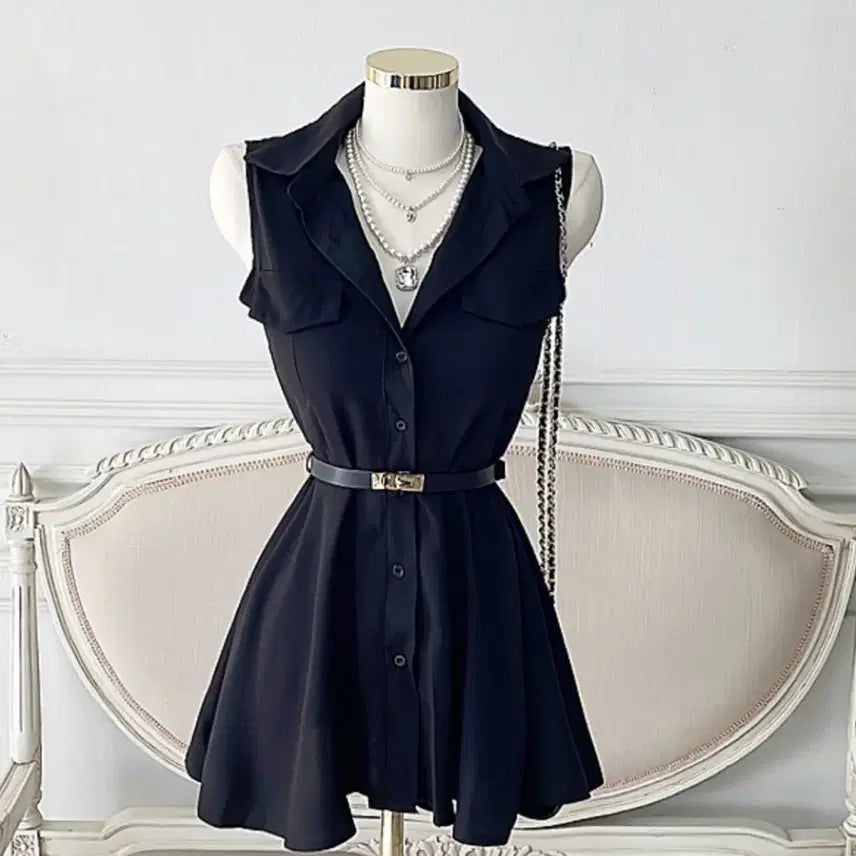 [BUNJANG] Shirt Dress with Belt Set / 에이블리 셔츠원피스 + 벨트 교신