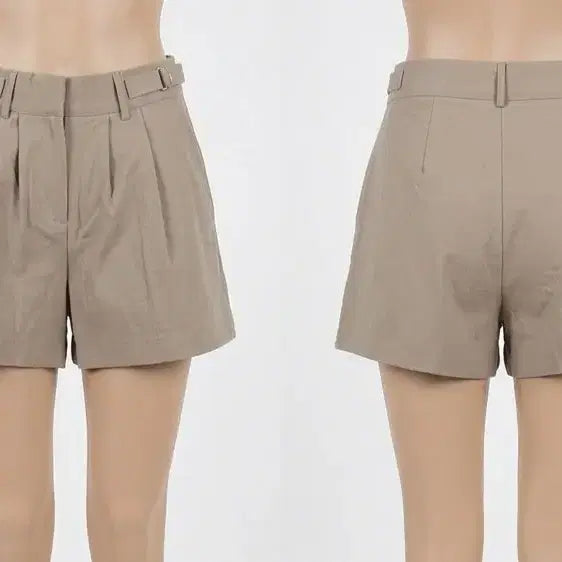[BUNJANG] Beige Belted Shorts (Size 28) / 베이지 벨트 반바지 숏팬츠 28