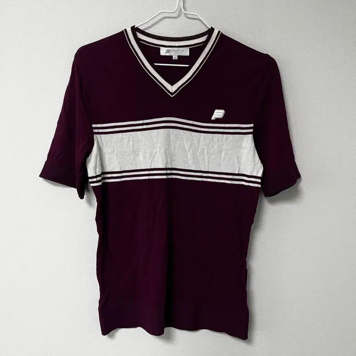 [BUNJANG] Beanpole Sport V-Neck Short Sleeve Knit 90 / 빈폴 스포츠 브이넥 반팔 니트 90