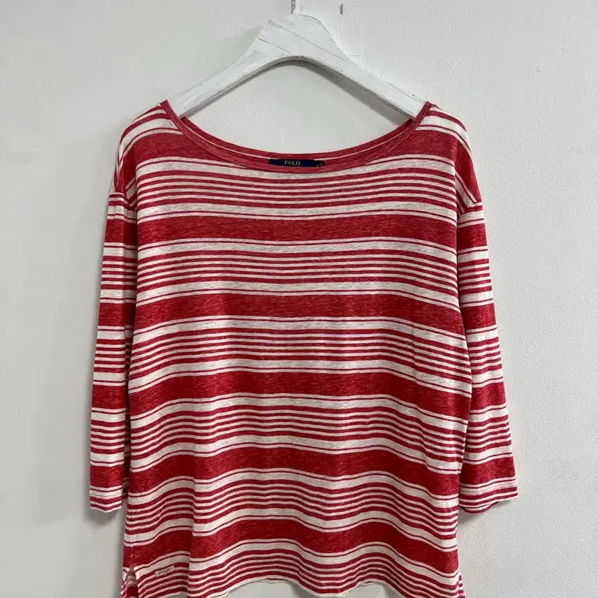 [BUNJANG] Polo Ralph Lauren Red Stripe Long Sleeve T-Shirt / 폴로 랄프로렌 스트라이프 티셔츠