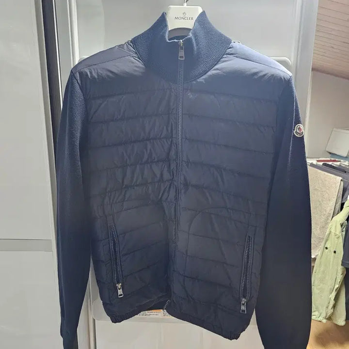[BUNJANG] Moncler Navy Knit Padded Jacket L / 몽클레어 네이비 니트 패딩 L