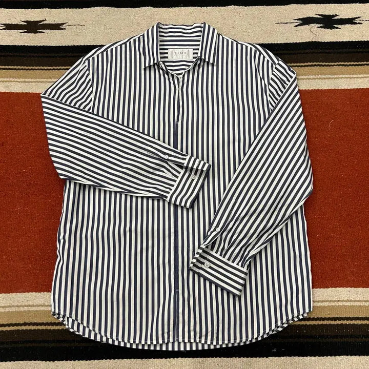 [BUNJANG] Time Homme Striped Placket Shirt / 타임옴므 스트라이프 플래킷셔츠