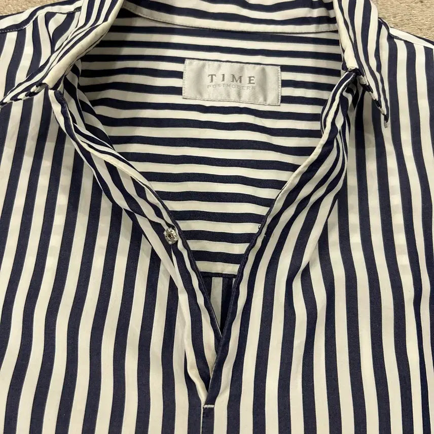[BUNJANG] Time Homme Striped Placket Shirt / 타임옴므 스트라이프 플래킷셔츠