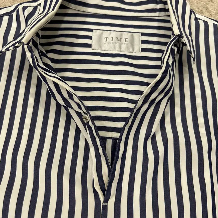 [BUNJANG] Time Homme Striped Placket Shirt / 타임옴므 스트라이프 플래킷셔츠