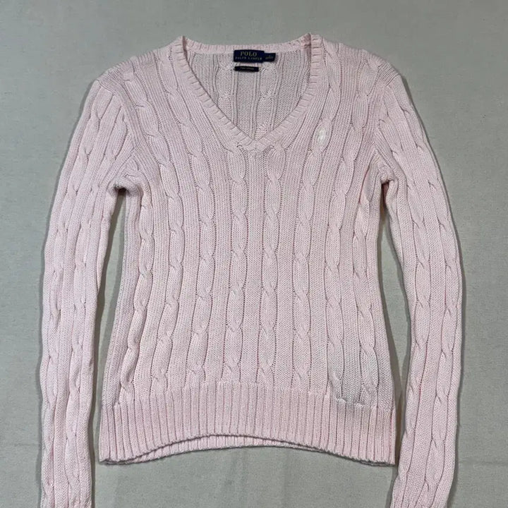 [BUNJANG] Polo Ralph Lauren Pima Cotton Cable Knit V-Neck Sweater (Size S) / S) 폴로 랄프로렌 피마 코튼 케이블 꽈배기 브이넥 니트